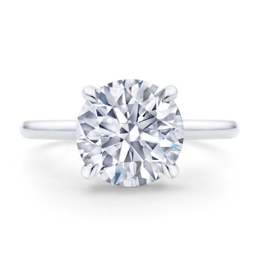 2.00 CT Round Moissanite Diamond Ring, Hidden Halo Solitaire Ring, prong ring