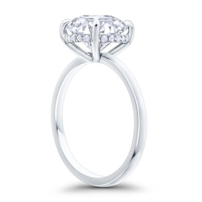 2.00 CT Round Moissanite Diamond Ring, Hidden Halo Solitaire Ring, prong ring