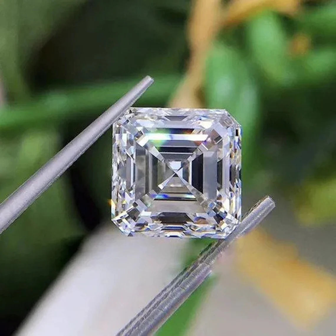 3.00 TCW Colorless Asscher Cut Moissanite Wedding Band