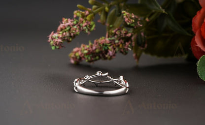 Moissanite Dainty Twig Wedding Band