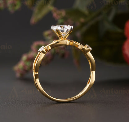 1 CT Dainty Twig Nature Moissanite Diamond Engagement Ring