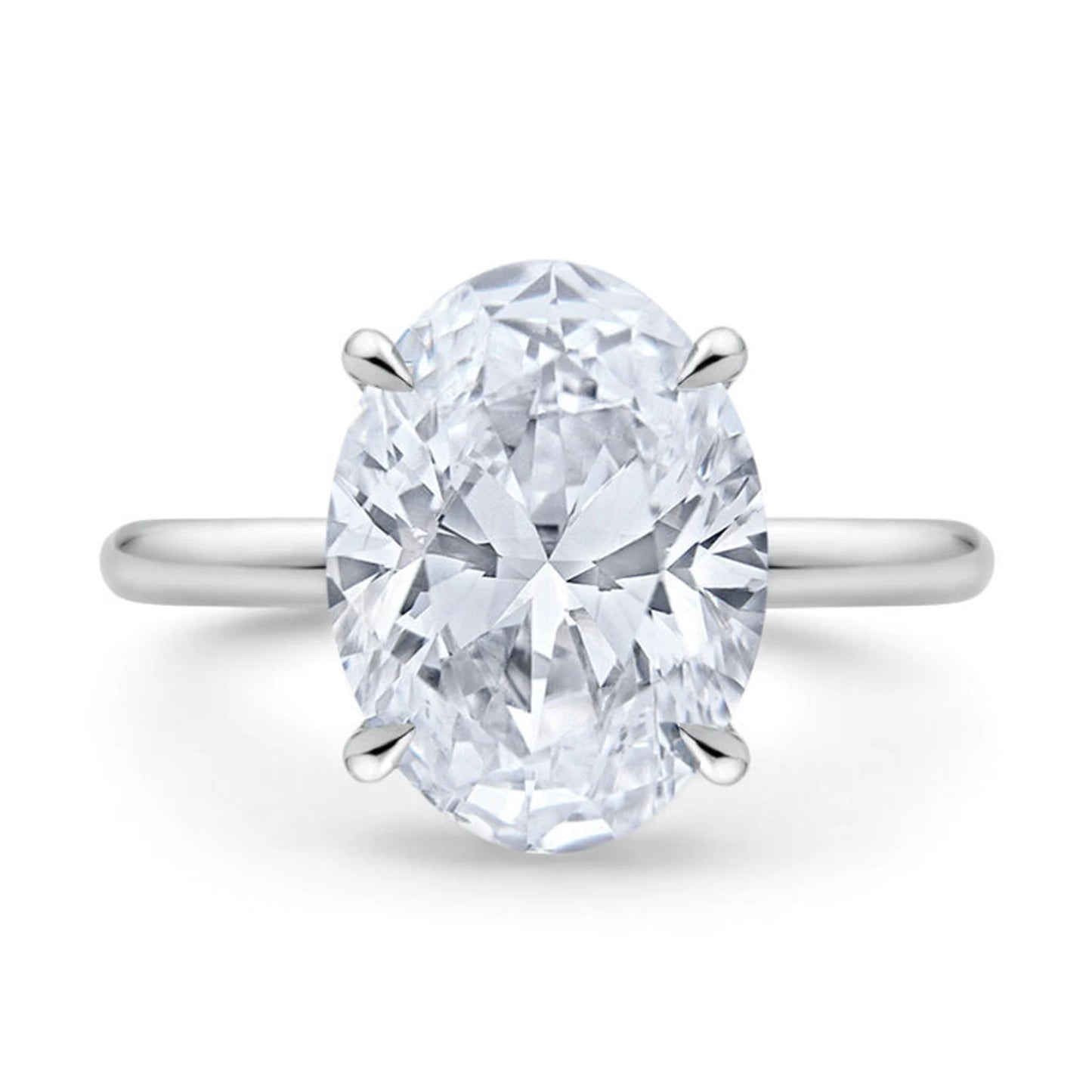 Oval Cut Solitaire Moissanite Engagement Ring