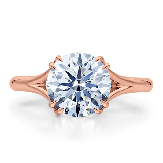 Round Cut Moissanite  Solitaire Engagement Ring