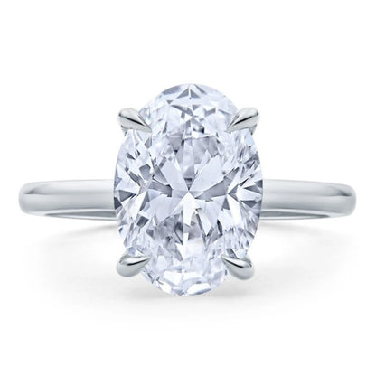 Oval Cut 2CT White Moissanite Solitaire  Engagement Ring