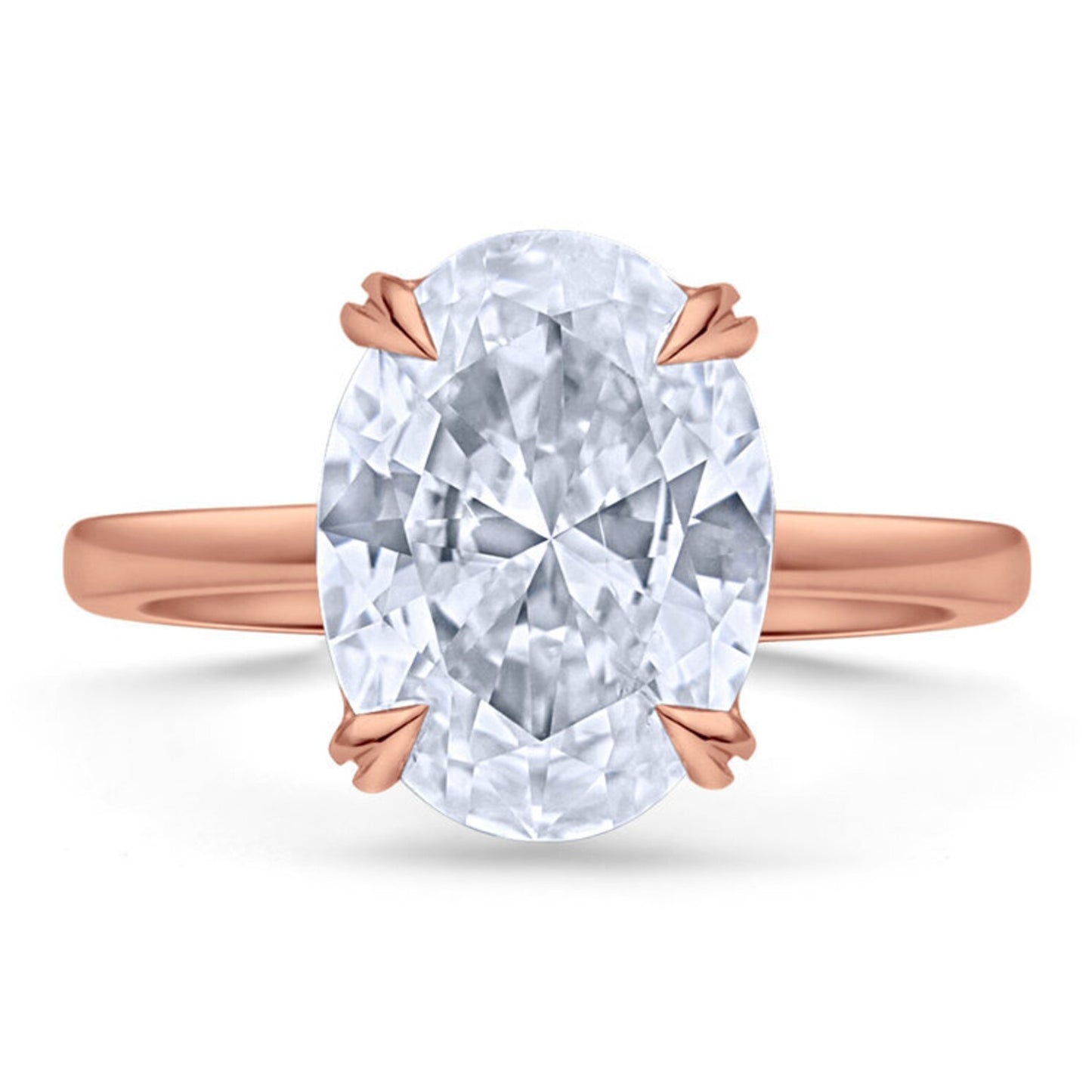 Oval Cut Simple Dainty  Moissanite  Solitaire ring