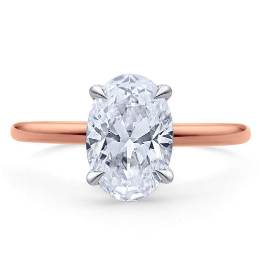 1.00CT Oval Solitaire Engagement Moissanite Ring