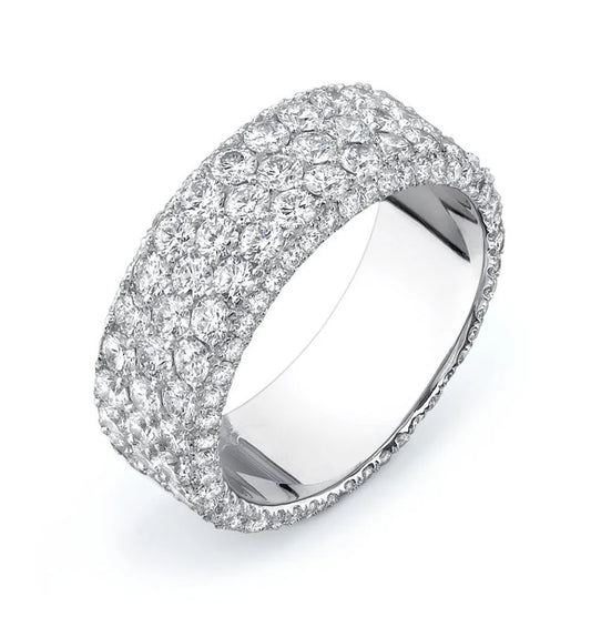 Penta Micropave Eternity Colorless Round Moissanite Band