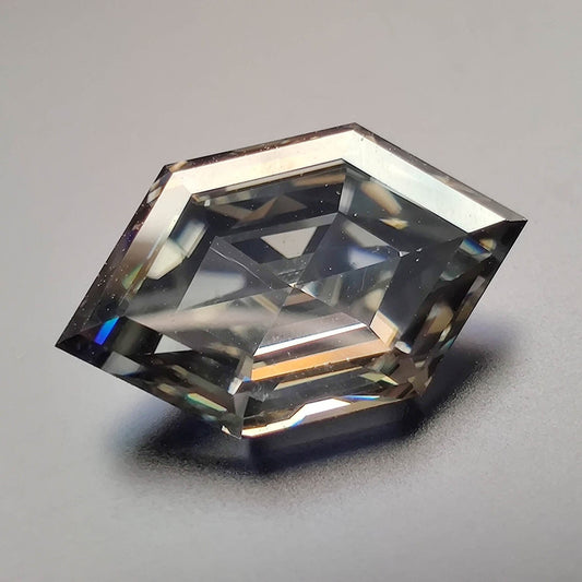 Grey Color Hexagon Shape 0.50 To 7.00 Carat Loose Moissanite Diamond VVS1/2 clarity
