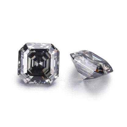 Grey Asscher Cut Moissanite, VVS1 Loose Moissanite, Color Moissanite Lot, Grey Colour Gemstone For Ring, Pendent, Earring