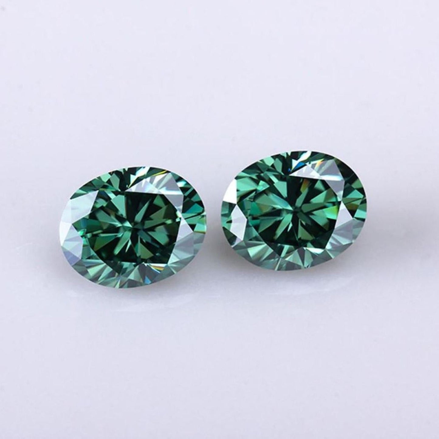 Green Oval Loose Moissanite, VVS1 Loose Moissanite, Color Moissanite, Loose Diamond Lot