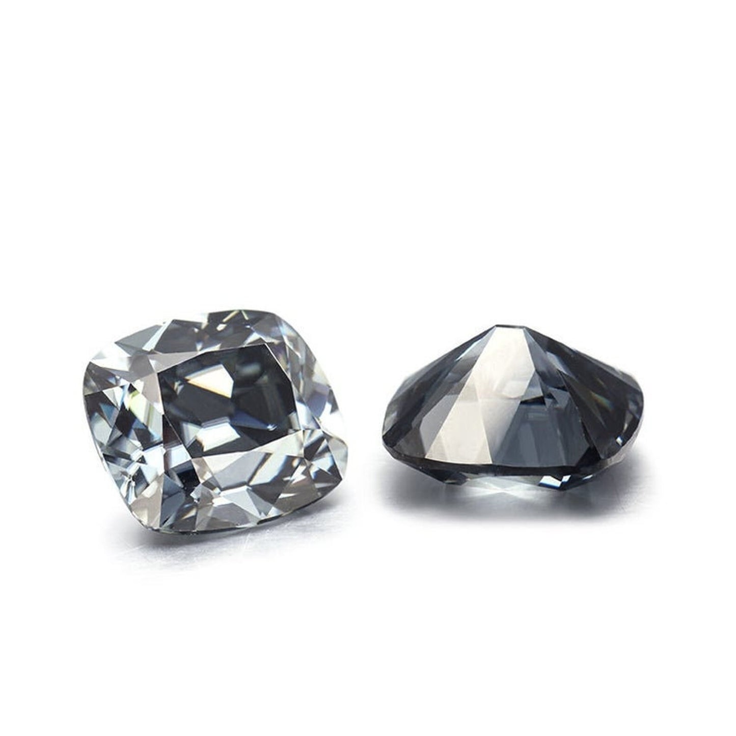 Old Mine Cushion Excellent Cut 0.50 To 20.0 Ct Grey Color Loose Moissanite VVS1/2 Clarity For Vintage Engagement Moissanite Stone Gold Ring