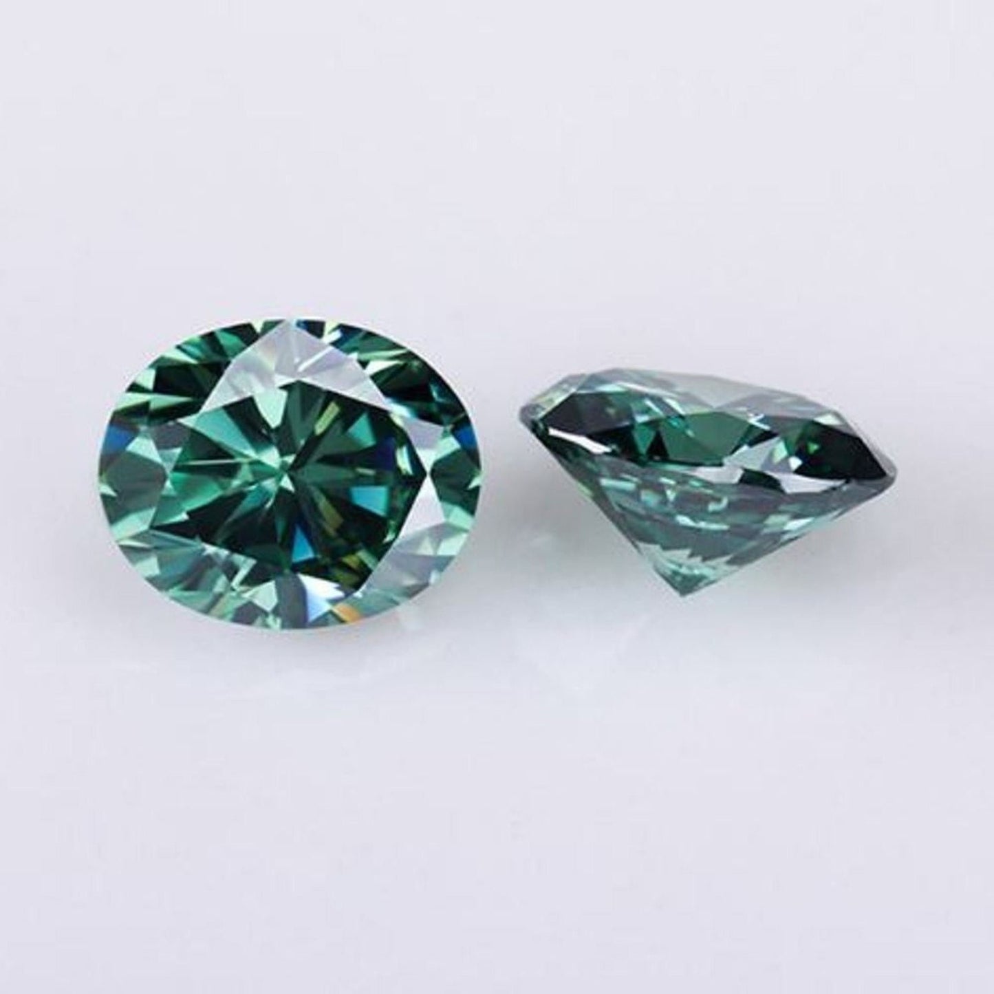 Green Oval Loose Moissanite, VVS1 Loose Moissanite, Color Moissanite, Loose Diamond Lot