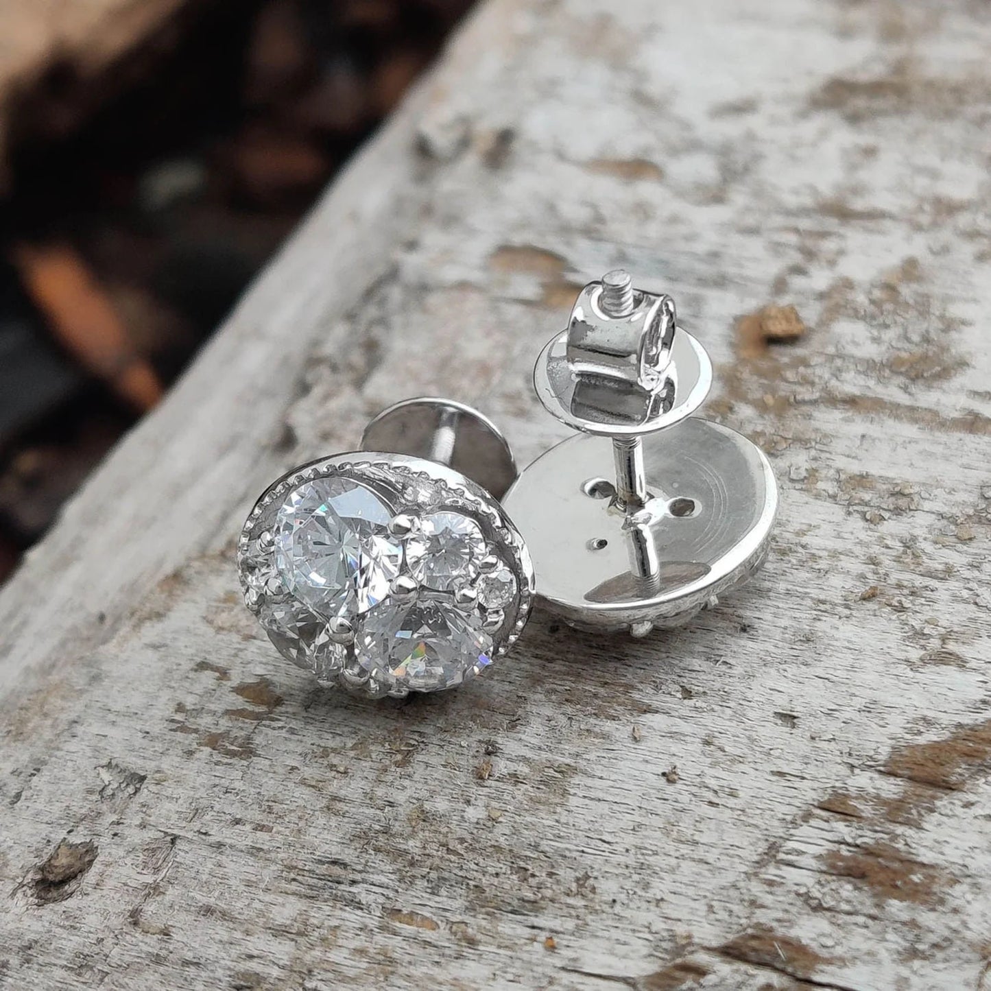 Cluster Moissanite Diamond Earrings, 4.00 TCW Colorless Round Brilliant Cut Moissanite Earrings, Bridesmaid Earring, Wedding Stud Earrings