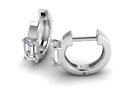 Certified VVS1 Moissanite Huggie Earrings-Classic Moissanite Huggie, Diamond Hoops