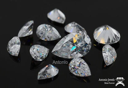 D Colour Lab Grown Pear Shape loose Moissanite Eye Clean Quality DEF Color Available in 2MM-12.5MM
