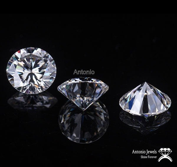 Round Cut Loose Moissanite VVS1 Excellent D Color White Synthetic Diamond