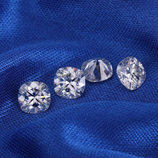 White D color VVS1 Loose Gemstone, Cushion Cut Loose Moissanite, Excellent Cut, Diamond Lot
