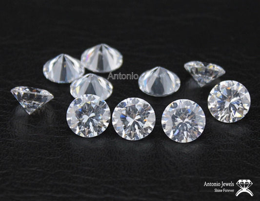 Round Cut Loose Moissanite VVS1 Excellent D Color White Synthetic Diamond