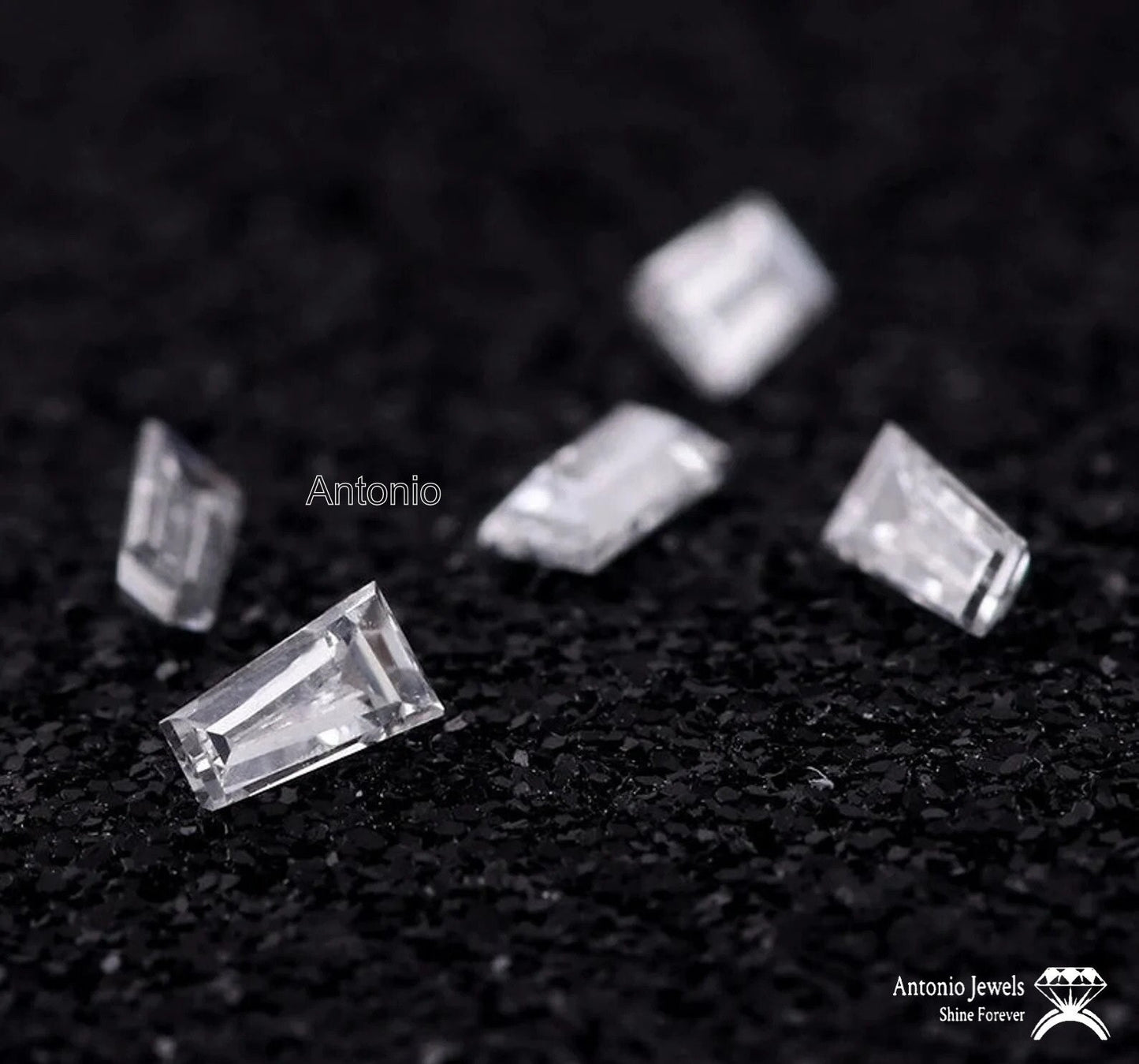 Tapered Baguette Cut Loose Moissanite, D Color VVS1 Handmade Moissanite Diamond