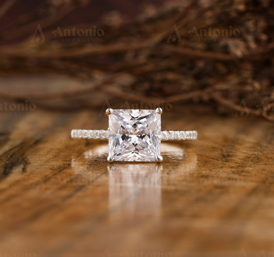 Princess Luxury Lab Grown Diamond Pave Ring