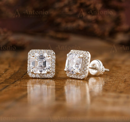 Asscher Lab Grown Diamond Stud Earrings