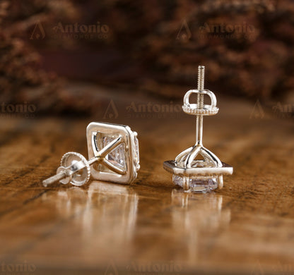 Asscher Lab Grown Diamond Stud Earrings