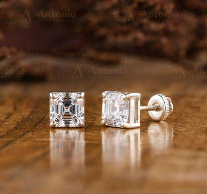 Asscher EF/VS Lab Created Diamond Stud Earrings