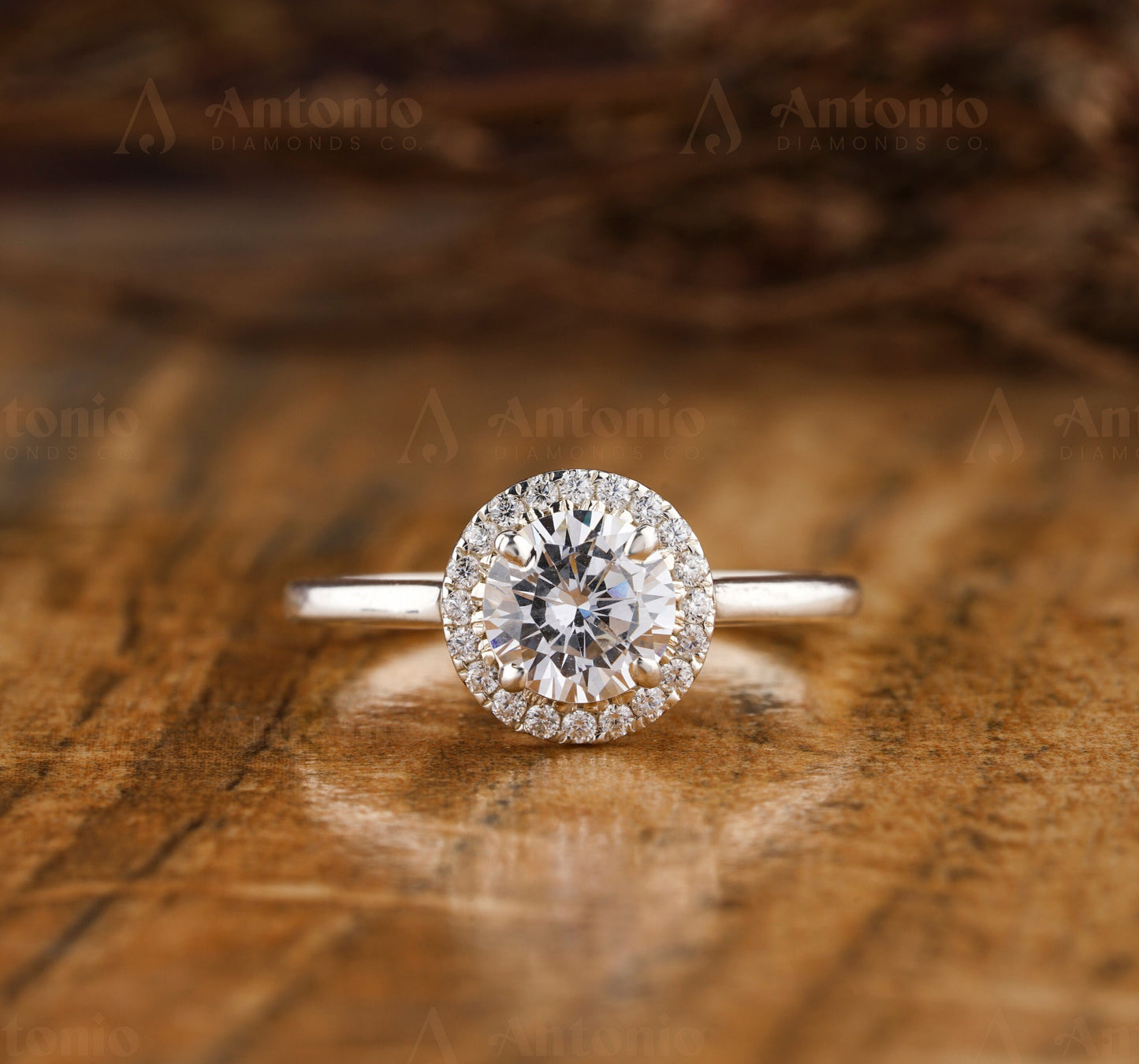 CVD Round Lab Grown Diamond Halo Ring